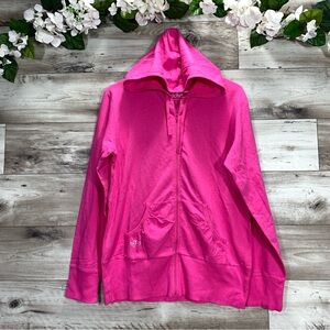 Y2K Victoria's Secret vintage Barbie pink zip up hoodie sweater women's size L